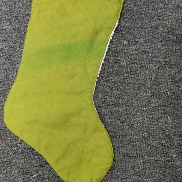 Merry Christmas Stocking Green Crochet Embroidery - Picture 5 of 6